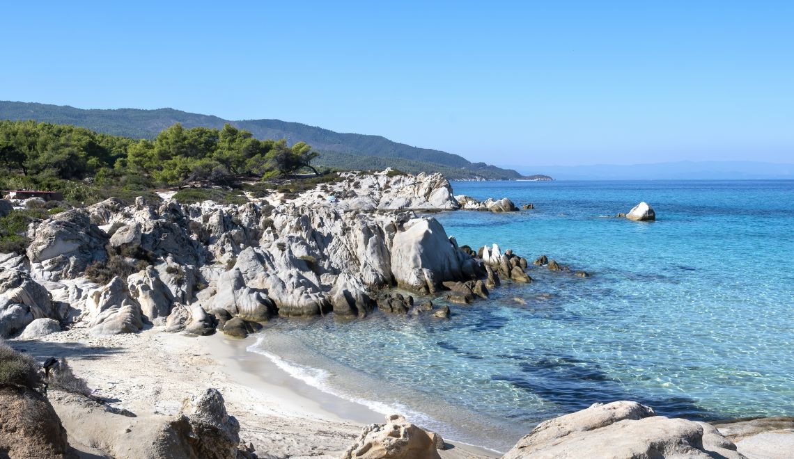 Aegean sea coast in Greece